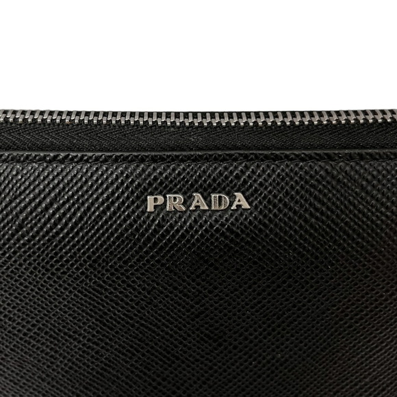 PRADA Saffiano long wallet black leather - Picture 5 of 9